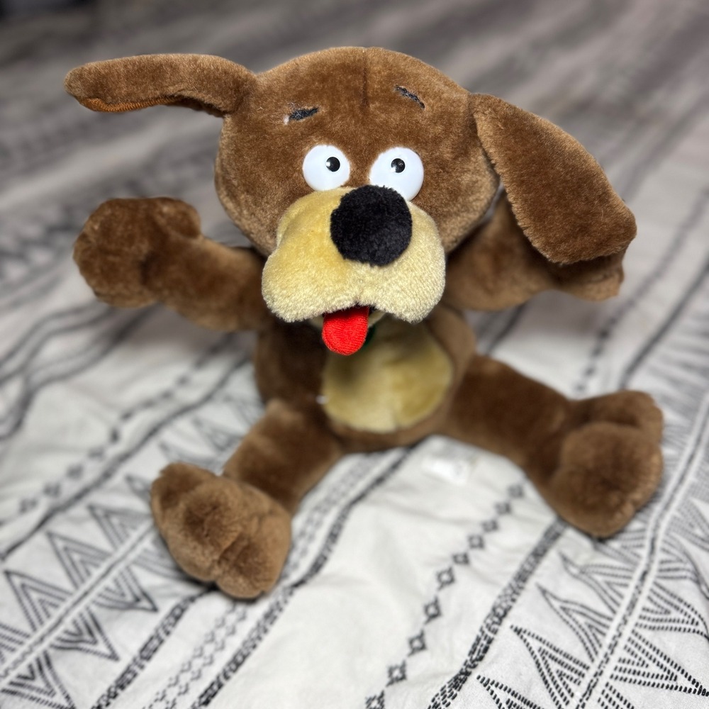 1998 Spice Buddy‎ Brown Talking Dog Plush 14" Metro Toy Stuffed Animal (Read)